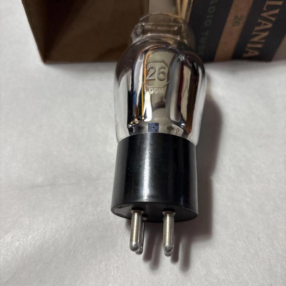 NOS Vintage Sylvania 26 Radio Vacuum Tube In Original Box Tested - Picture 2 of 7
